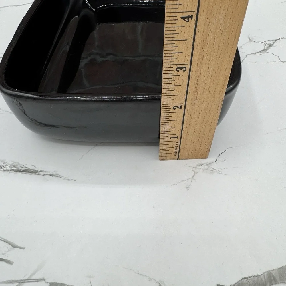 Vintage Haeger USA‎ Black Ebony 3832 Rectangle Pottery Serving Dish MCM